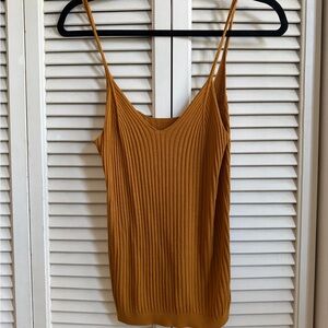 ANTHROPOLOGIE Women's Mustard Ribbed Knit Tank Top